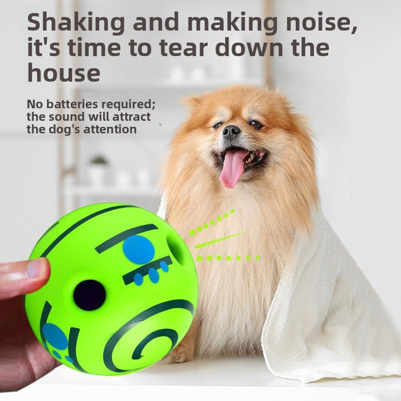 Interactive Rolling Squeaky Ball Dog Toy