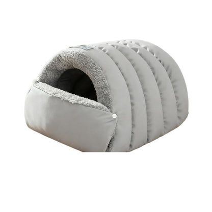 Semi-enclosed leather sleeping bag cat litter